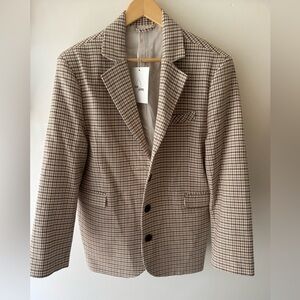 Djerf Avenue Houndstooth Blazer - Tan and Black